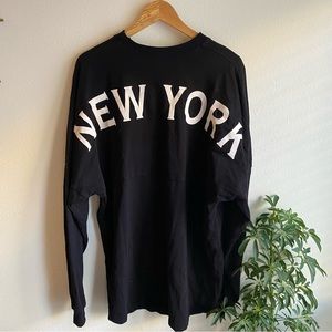 Disney Mickey New York City Spirit Jersey Black Long Sleeve T Shirt Size XL NYC